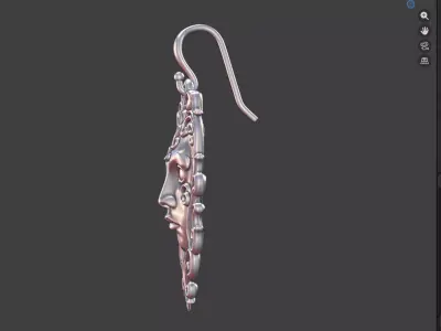 Face earrings Pendant With Scrollwork Detail 3D print model