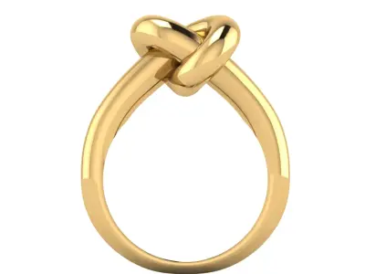 Gold Knot Ring-Elegant 3D Model-EU Size 54-70k Polygons-360 View 3D print model