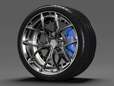 Bugatti Chiron wheel 2 3D model