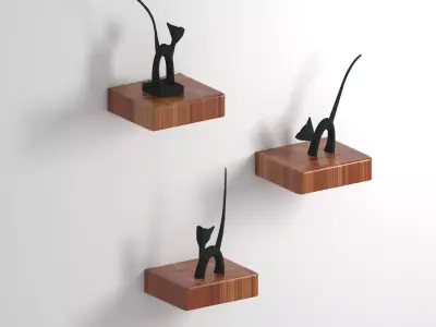 Cat statue 3D Model Collection Low-poly 3D model