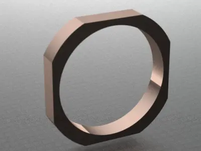 Golden Geometric Wedding Ring 3D print model