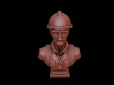 Engineer Bust 3D print model