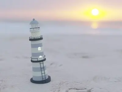 Low poly Toy Lighthouse Free low-poly 3D model