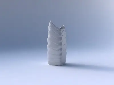 Vase double arc rectangle with smooth horizontal dents 2 3D print model
