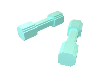 Voxel Style DumbBell v1 007 Low-poly 3D model