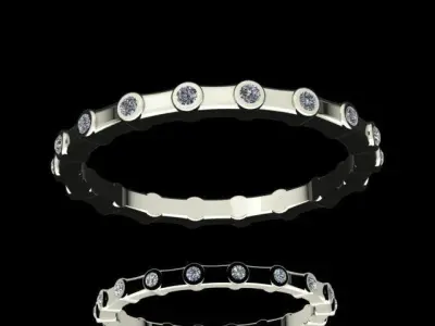 Luxury Full Round Diamond Golden Ring  3D print model