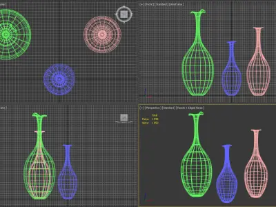 Fidji bottles  Low-poly 3D model