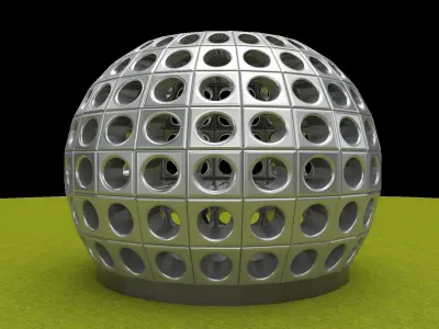 Perforated dome architecture engineering structure 3D model