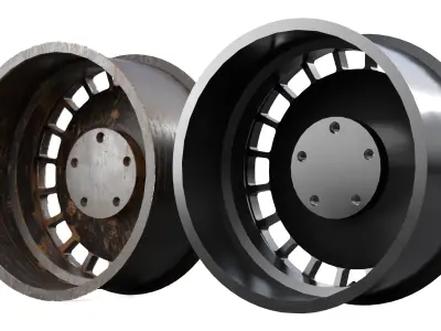 Gravel Asphalt Rim 15 Low-poly 3D model