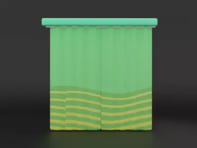 Curtain Low-poly 3D model Low-poly 3D model