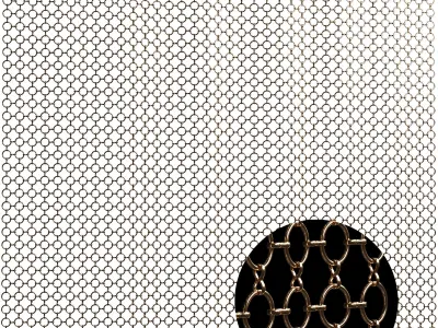 Metal rings decorative curtain 3D model