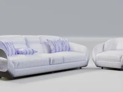 Echise Bruno - Luxury armchair Low-poly 3D model