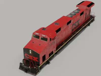 Diesel locomotive 3D model Low-poly 3D model