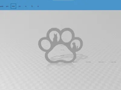 Cute Pet Silhouette Art - Cat Paw Hollow Decoration 3D print model