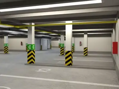 Underground parking garage 03 3D model