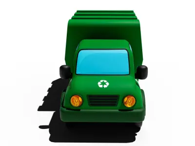 Cartoon Garbage Truck Low-poly 3D model