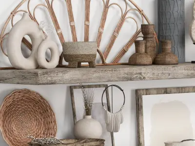 Decorative Set Rustic style 3D model