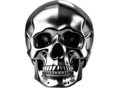 Stylized Metallic Skull 3D Model Low-poly 3D model