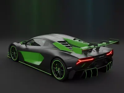 Hyper Aggressive Racing Supercar Low-poly 3D model