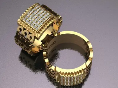 pave ring for man  3D print model