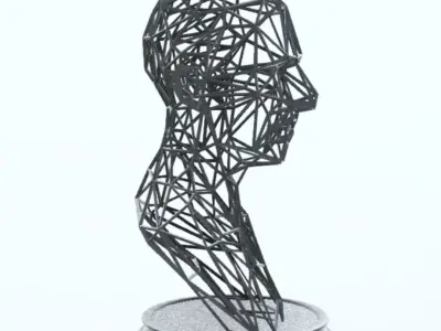 NIKOLA TESLA BUST WIREFRAME VORONOI WIREMESH MESH 3D print model