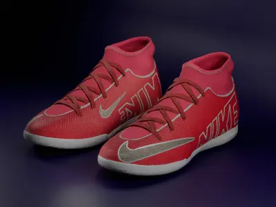 Shoes - Nike Mercurial black Low-poly 3D model red Low-poly 3D model