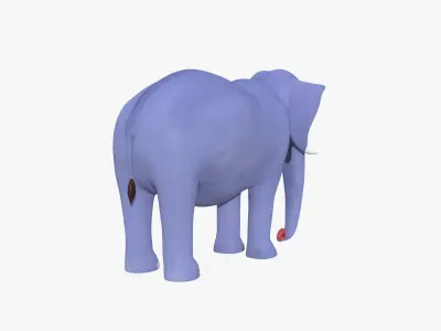 3D Cartoon Elephant Low-poly 3D model