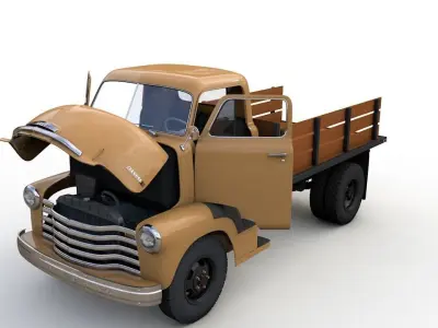 CHEVY COE FLATBED TRUCK 1949 3D model