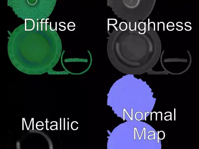 Emerald Scaled Bowl model pack Low-poly 3D model