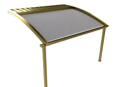 Motorized Pergola 2 brass satin polished 3D model