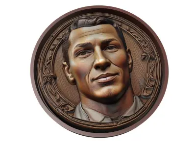 Cristiano Ronaldo Footballer Medallion 3D print model