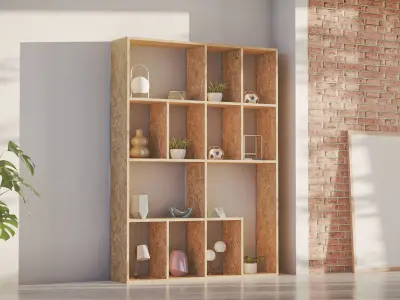 B-Bookshelf Generator Low-poly 3D model