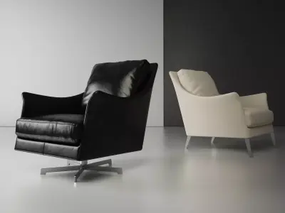 Boss lounge chair leather 3D model