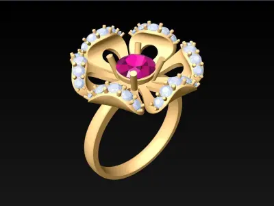 Flower Rings - Womens Ring - N762846 3D print model