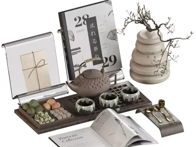 Japandi Decorative Set 3D model
