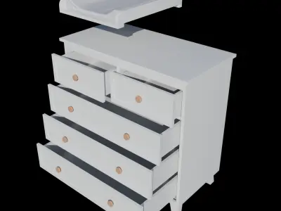 4-Drawer Dresser 3D model