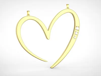 3 Love Heart Medals 3D model