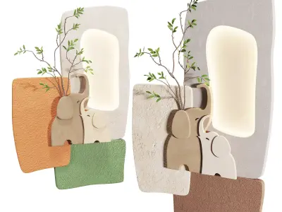 Modern Elephant Wall Art Frame Low-poly 3D model