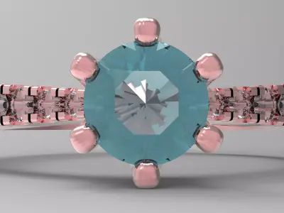 beauty light wedding ring 3D model