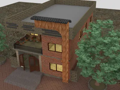 3D HOUSE DESIGN BEAUTIFUL 4 X ROOMS AND LOUNGE   3D model