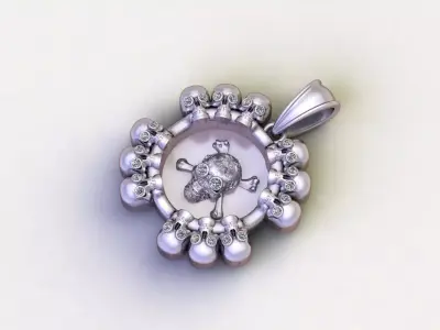 Gold Skull Pendent 3D print model