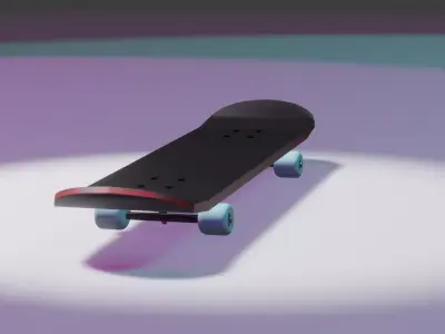 skateboard low-poly Low-poly 3D model