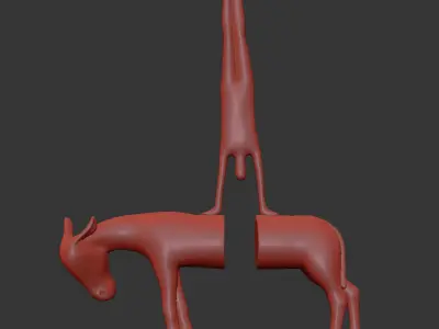 Donkey Sculpture Low-poly 3D model