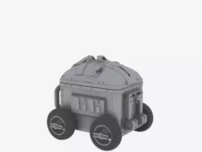 3D of Heavy-Duty Bank Security Cart Compartmentalized Interior 3D model