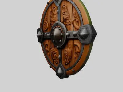 Wooden Shield - Game Asset 3D model