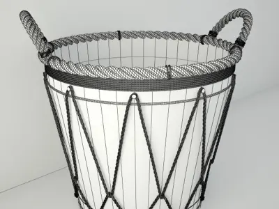 Assorted Metal Burlap Basket 3D model