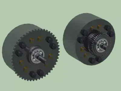 Planetary gear differential 3D model
