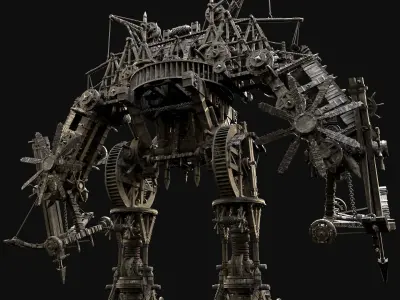 MECH GIANT ROBOT SIEGE ENGINE MACHINE WAR CONSTRUCTION MECHA AAA Low-poly 3D model