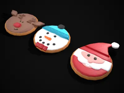 Christmas Sugar Cookies Low-poly 3D model