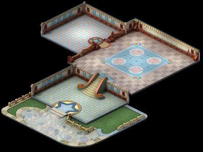 Game Cartoon Family - Ground 03 3D model